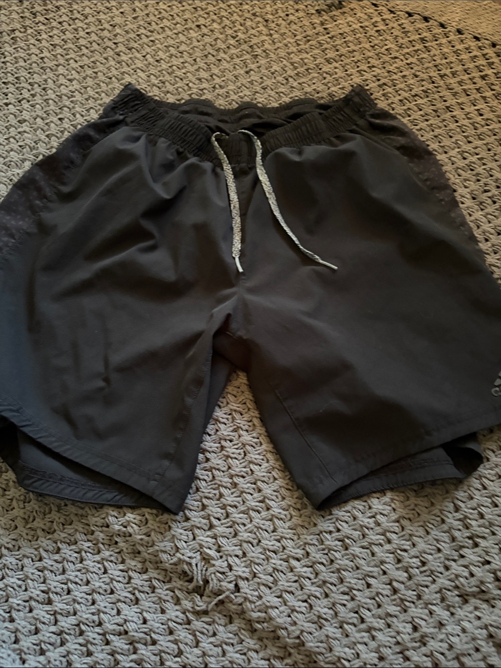 adidas Men's Black Athletic Shorts with Reflective Drawcord